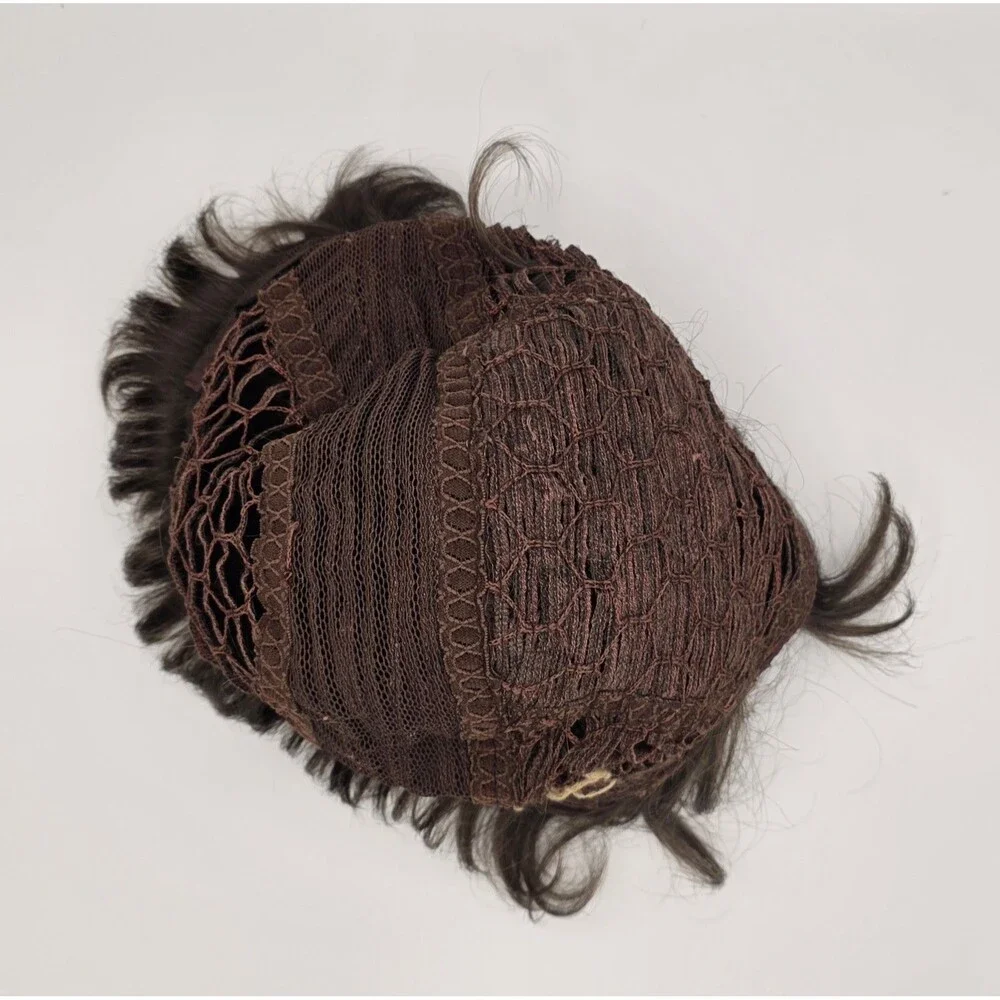 Vintage DYNEL 100% Modacrylic Wig Short Brown Curly‎ Style Hair Piece